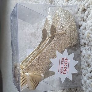 Hobby Lobby Gold Glitter High Heel Shoe Ornaments Holiday Gift Topper